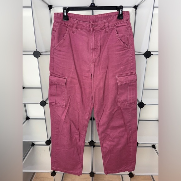 H&M 90S Baggy Women's High Waist Jeans Dusty Rose Size 4 - Picture 3 of 11